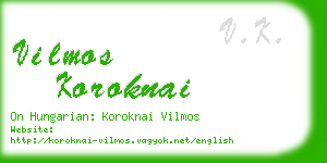 vilmos koroknai business card